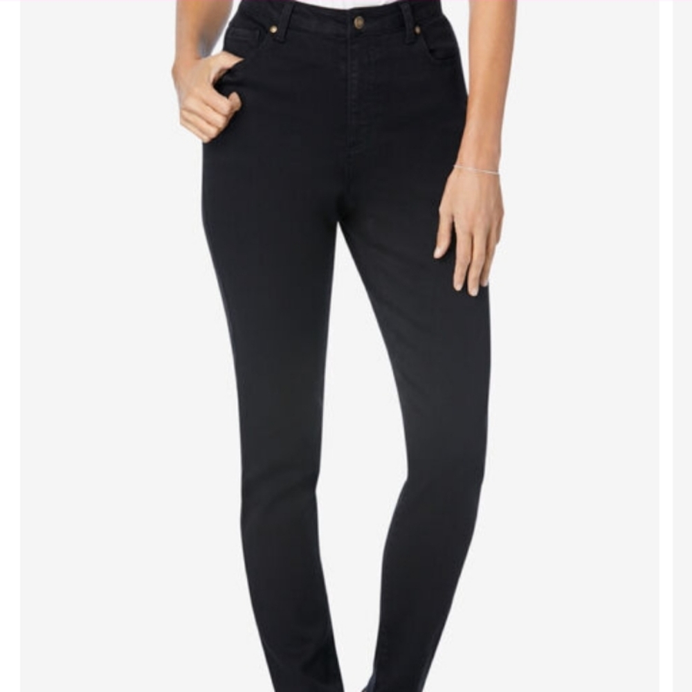 Woman Within Black straight jeans